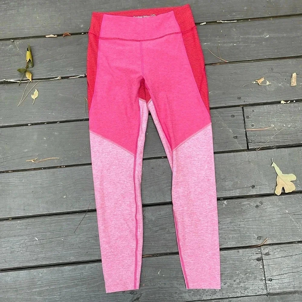Outdoor voices red and pink leggings size small